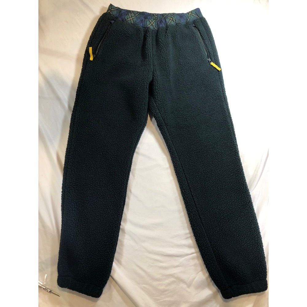 JW Anderson x Uniqlo Green Fleece Plaid Waistband Jogger Pants Mens Medium